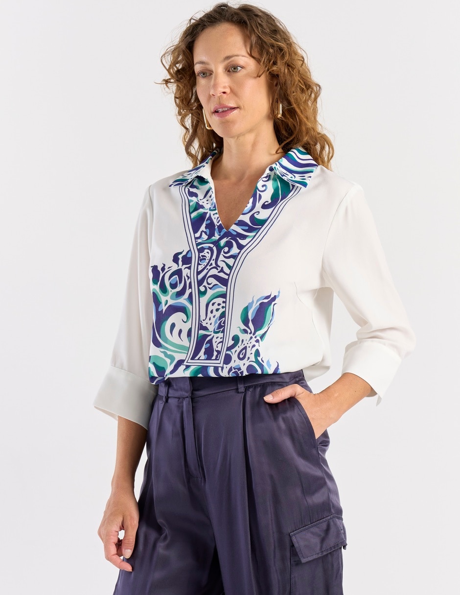 Blusa La Mode manga 3/4 para mujer 8