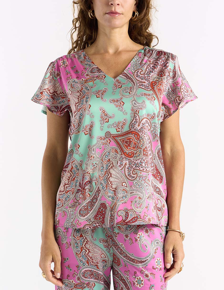 Blusa manga corta para mujer 8
