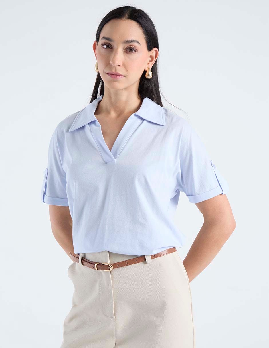 Blusa manga corta para mujer 8