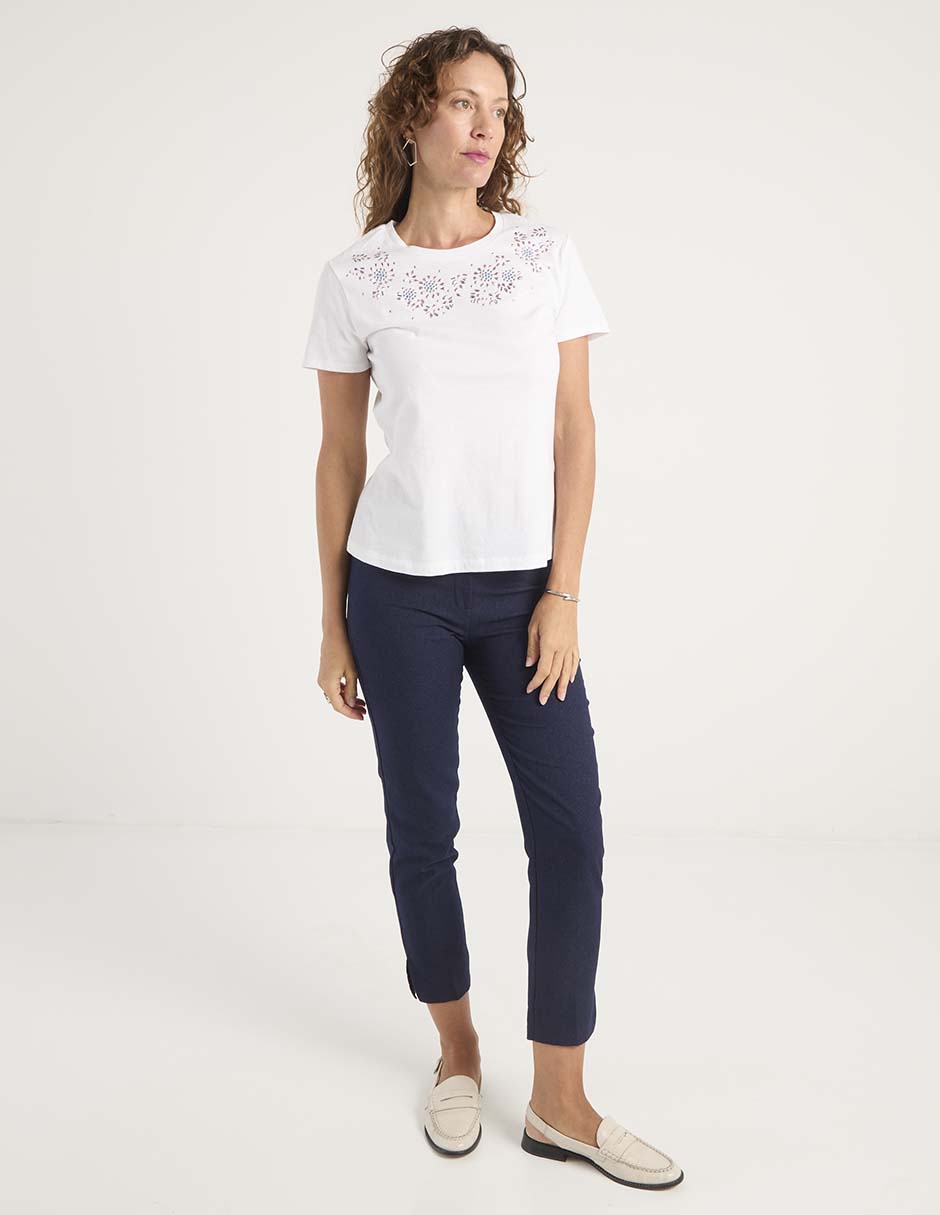 Playera manga corta La Mode cuello redondo para mujer