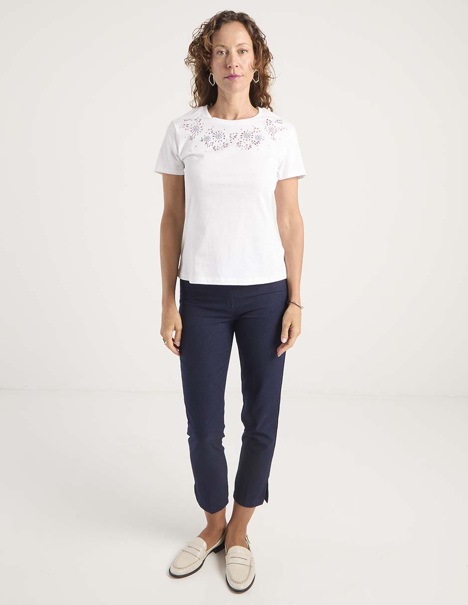 Playera manga corta La Mode cuello redondo para mujer