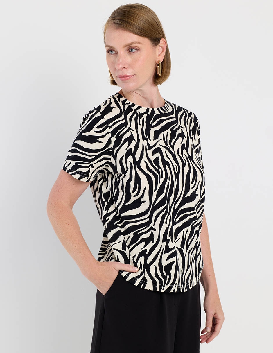 Playera manga corta La Mode cuello redondo para mujer Playera manga corta La Mode cuello redondo para mujer
