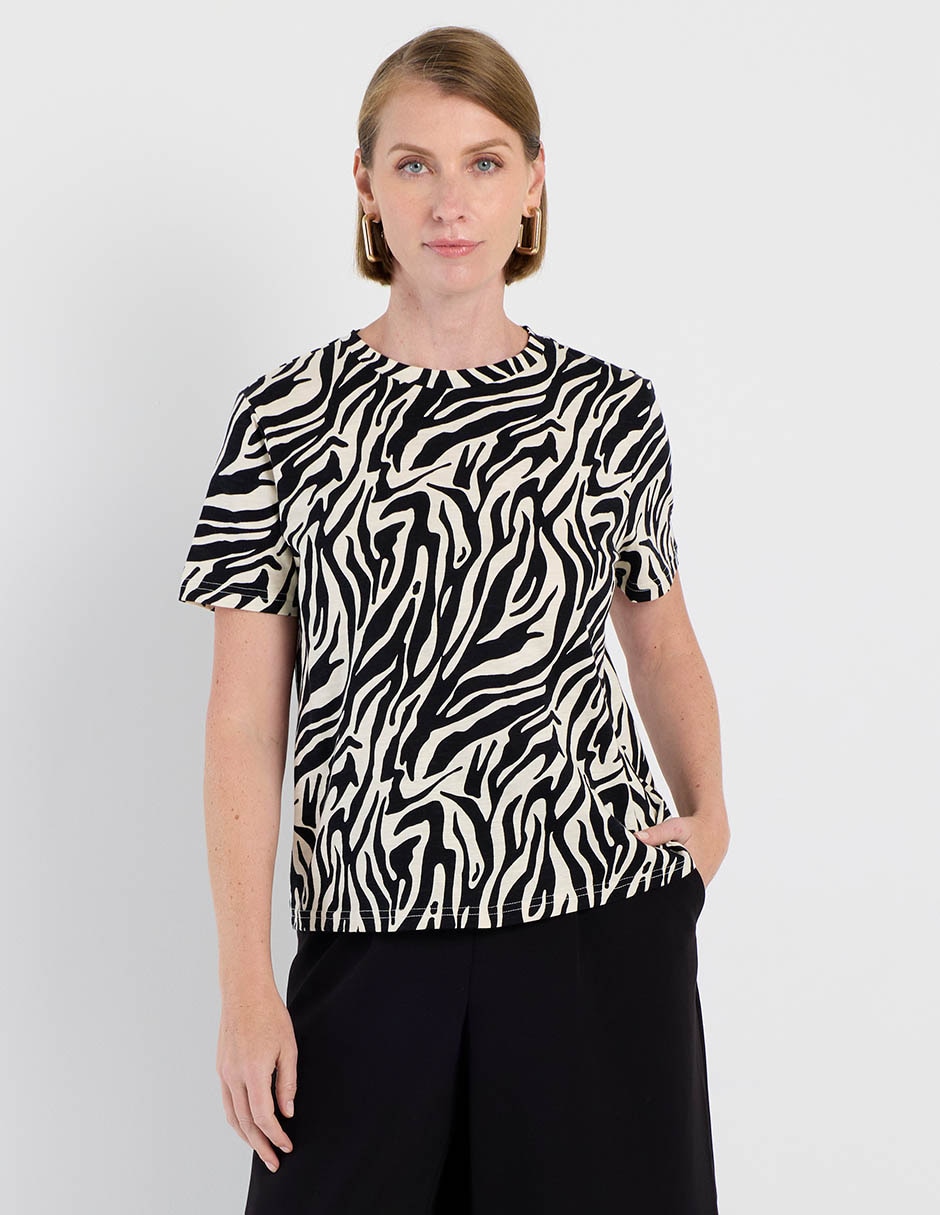 Playera manga corta La Mode cuello redondo para mujer 2