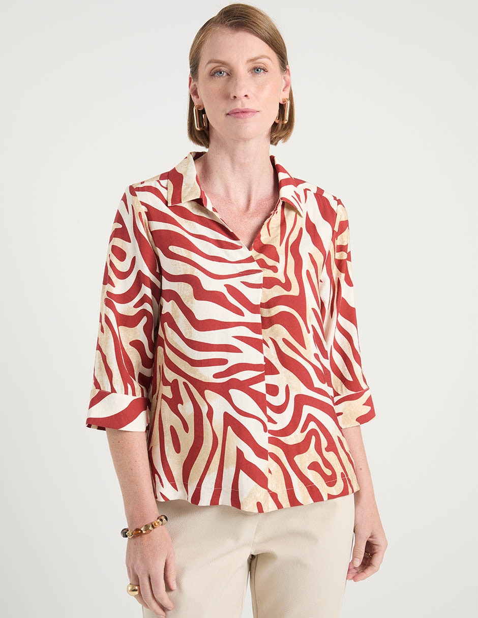 Blusa camisera manga larga para mujer 1