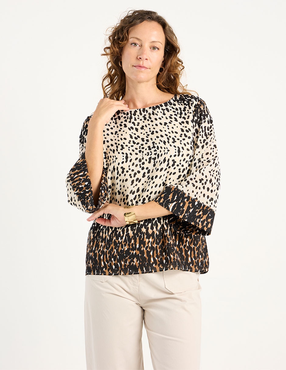 Blusa La Mode manga 3/4 para mujer 1