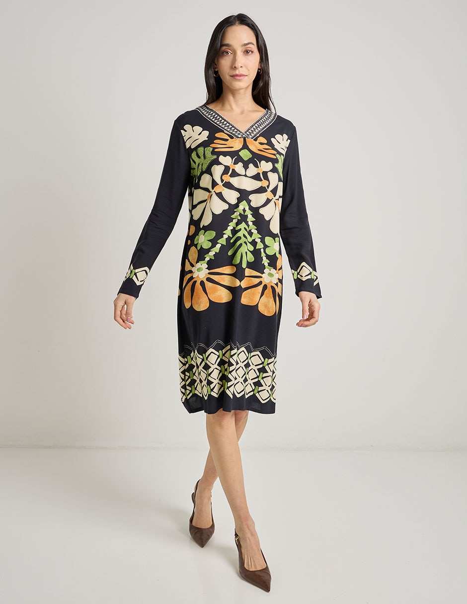 Vestido 3/4 casual para mujer