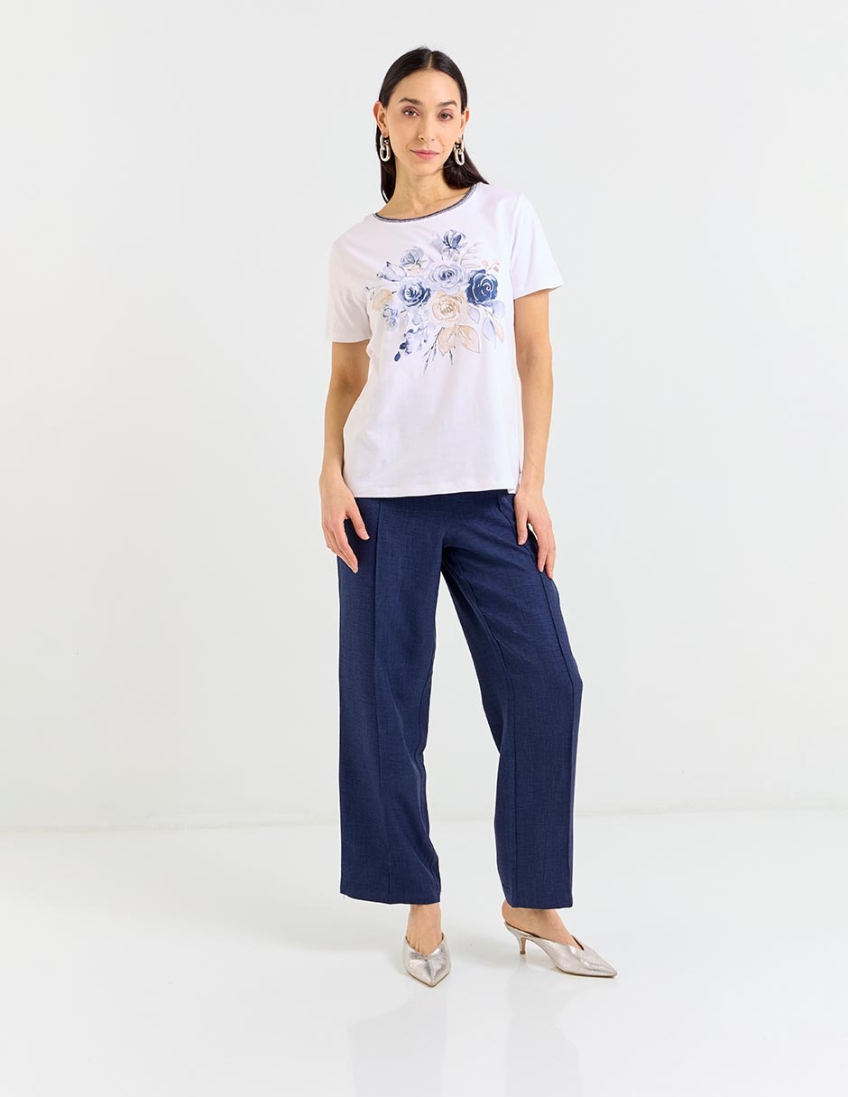Playera manga corta La Mode cuello redondo para mujer