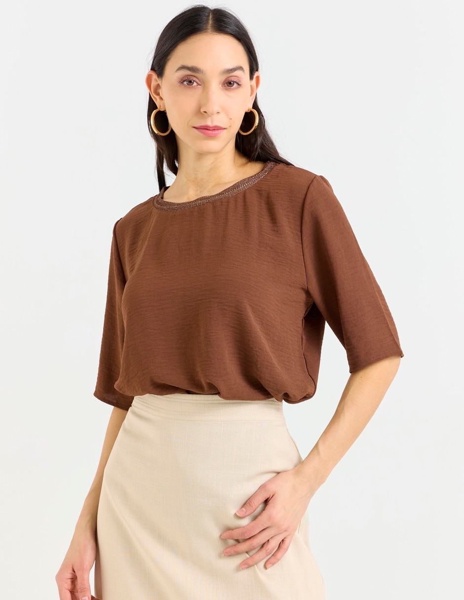 Blusa manga al codo para mujer 1