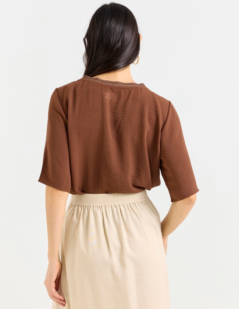 Blusa manga al codo para mujer 6
