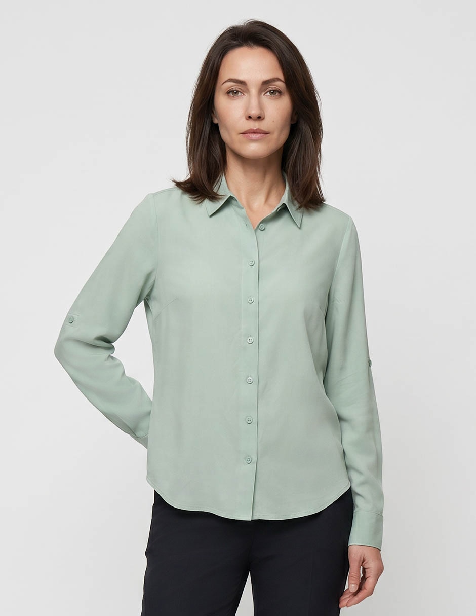 Playera manga 3/4 La Mode cuello V para mujer