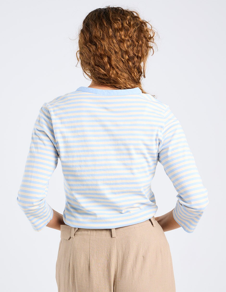 Playera manga 3/4 La Mode cuello v para mujer