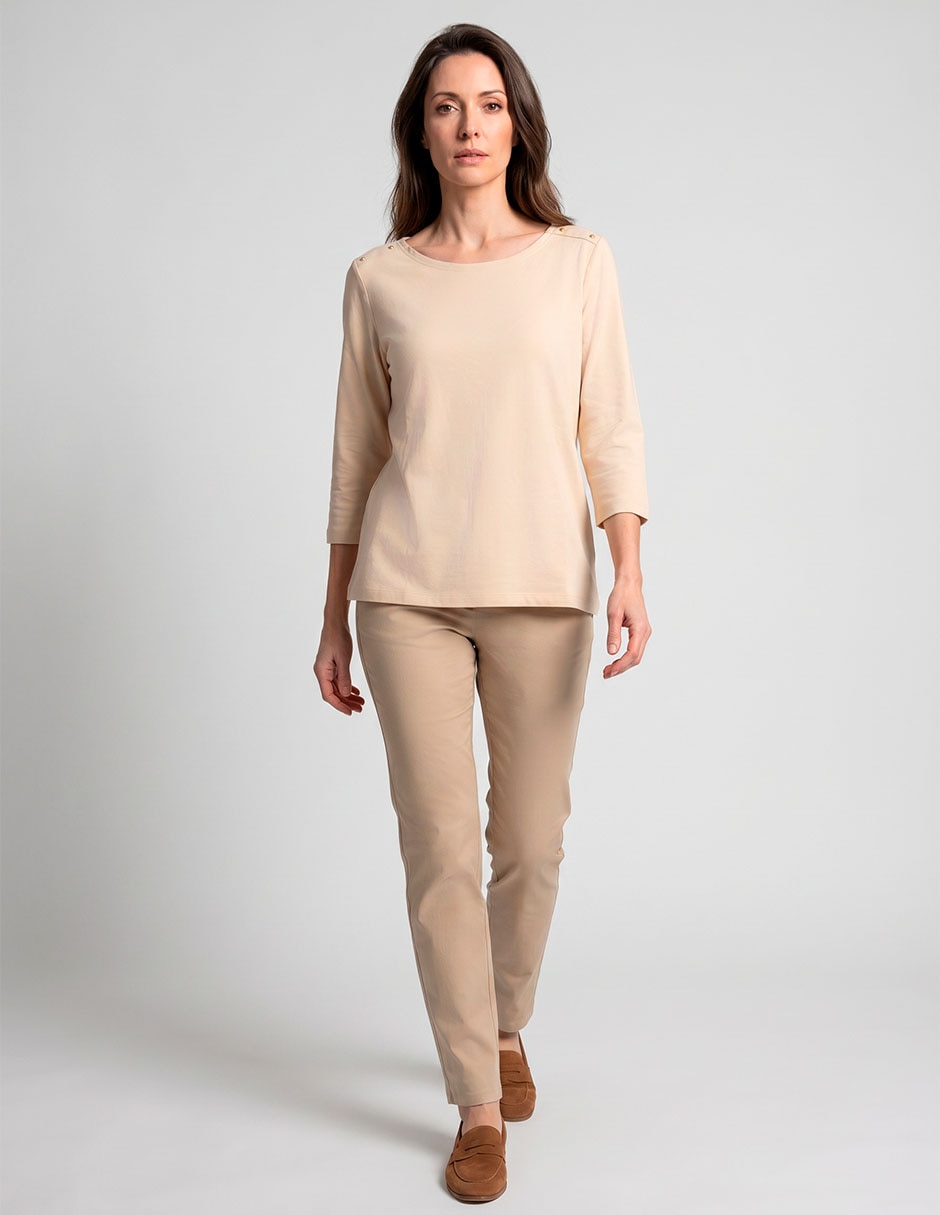Playera Manga 3/4 Cuello Redondo para mujer Playera Manga 3/4 Cuello Redondo para mujer