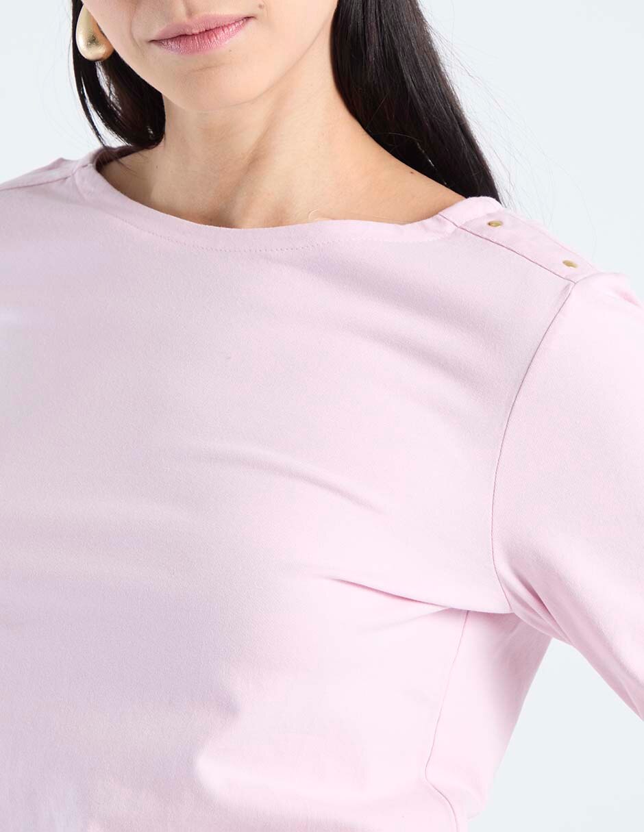 Playera manga 3/4 cuello redondo mujer 4