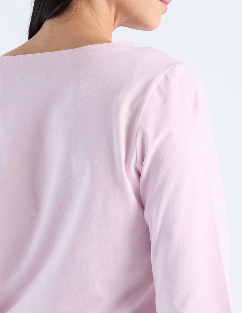 Playera manga 3/4 cuello redondo mujer 5