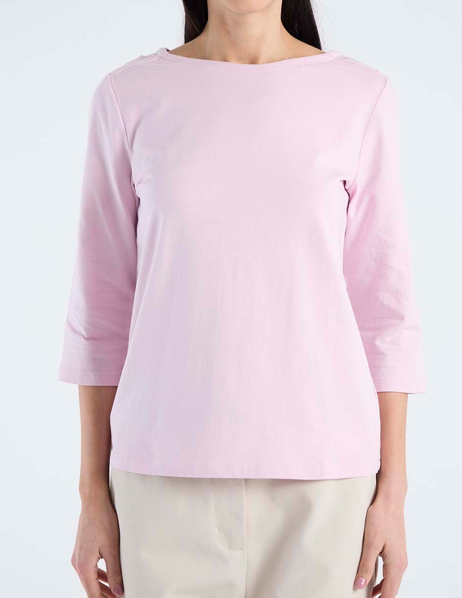 Playera manga 3/4 cuello redondo mujer 7