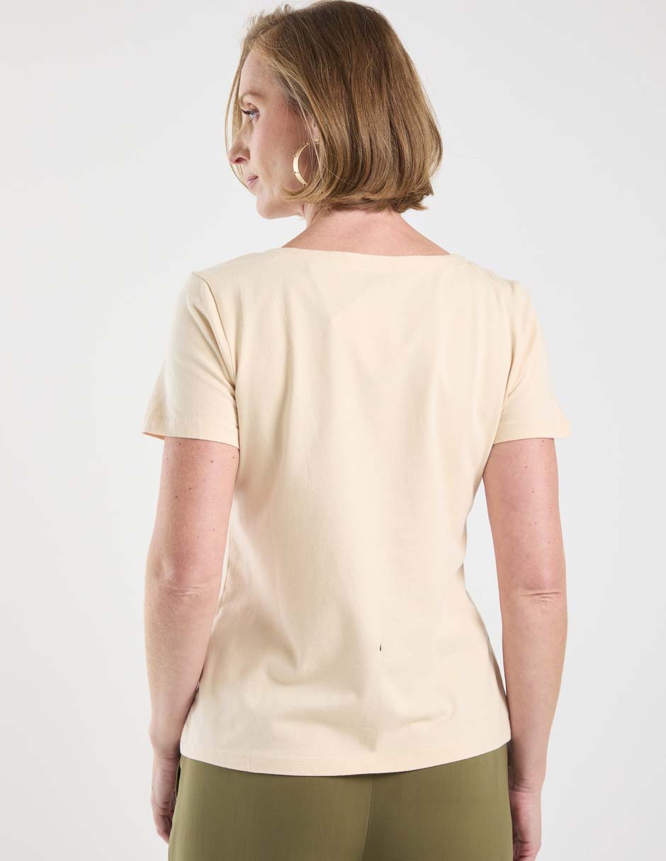 Playera manga corta cuello redondo para mujer 5
