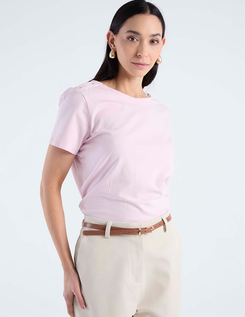 Playera manga corta cuello redondo mujer 2