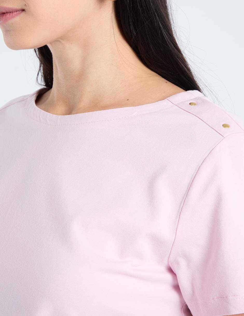 Playera manga corta cuello redondo mujer 4