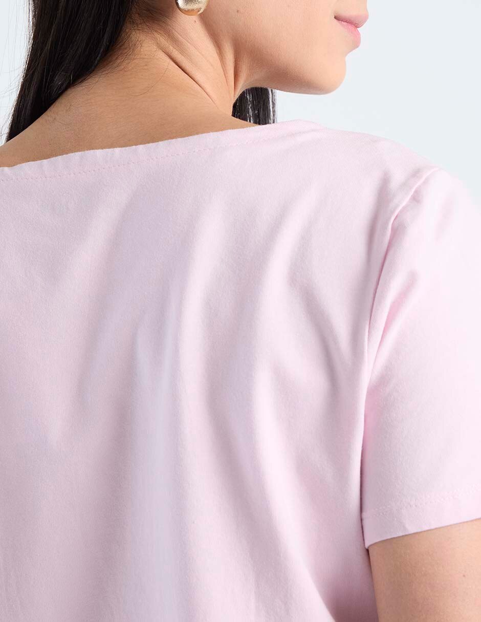 Playera manga corta cuello redondo mujer 5