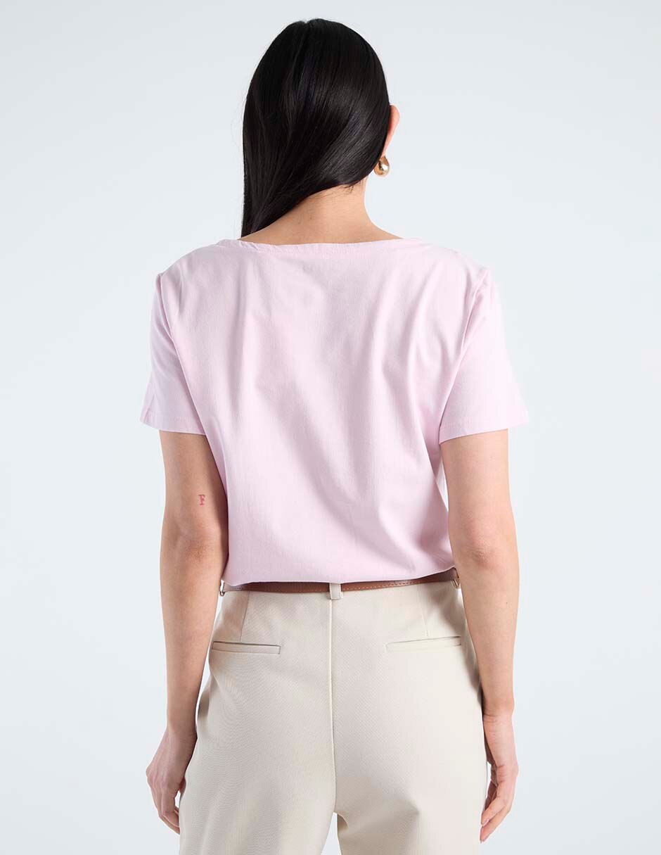 Playera manga corta cuello redondo mujer 6