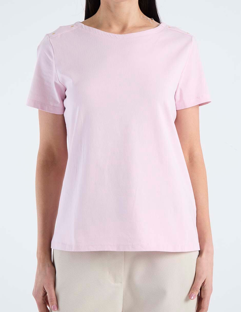 Playera manga corta cuello redondo mujer 7