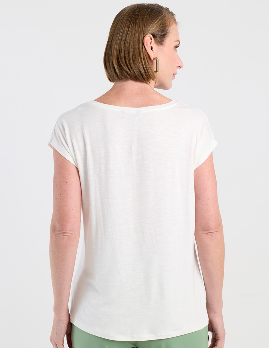 Playera manga corta La Mode cuello redondo para mujer