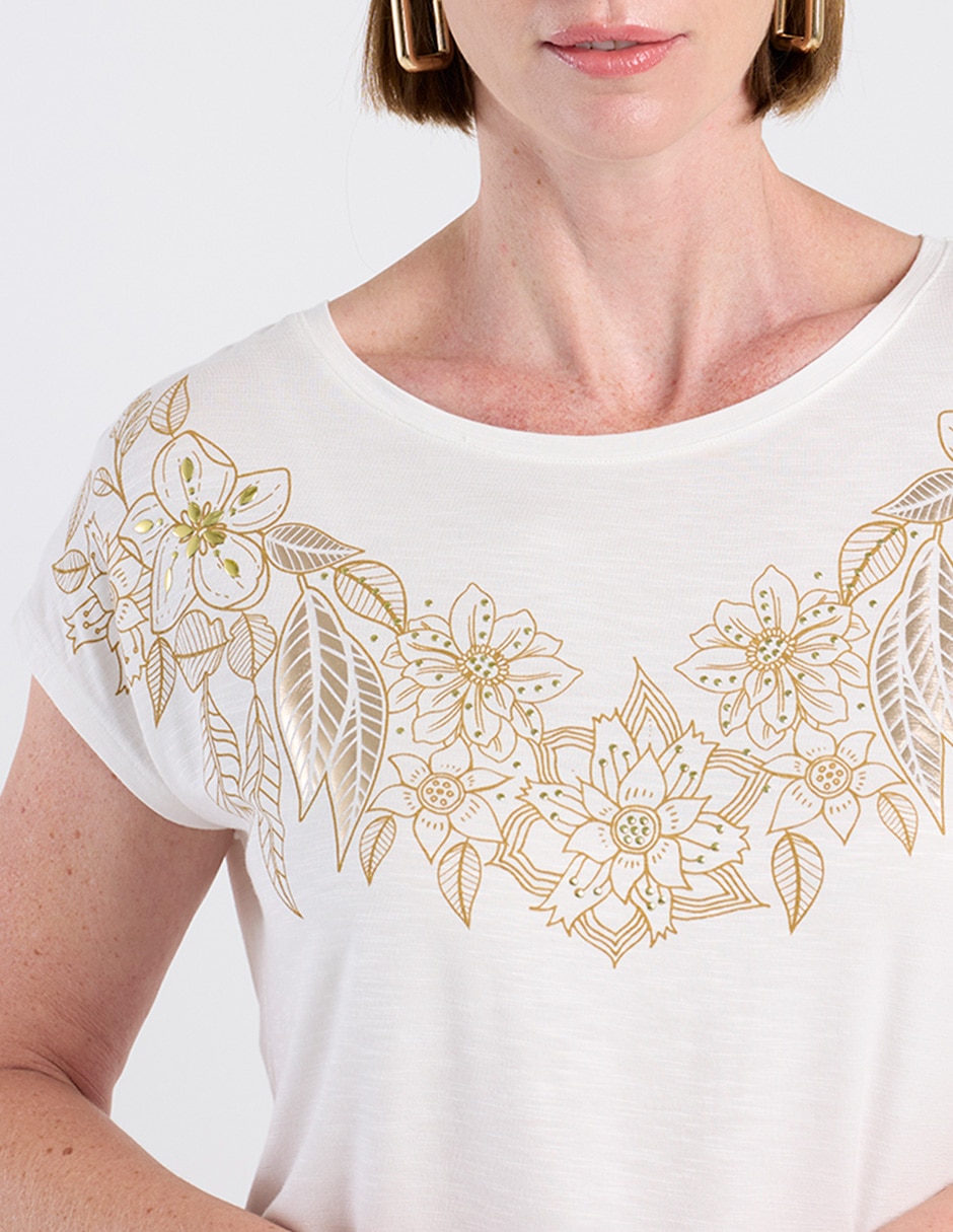 Playera manga corta La Mode cuello redondo para mujer