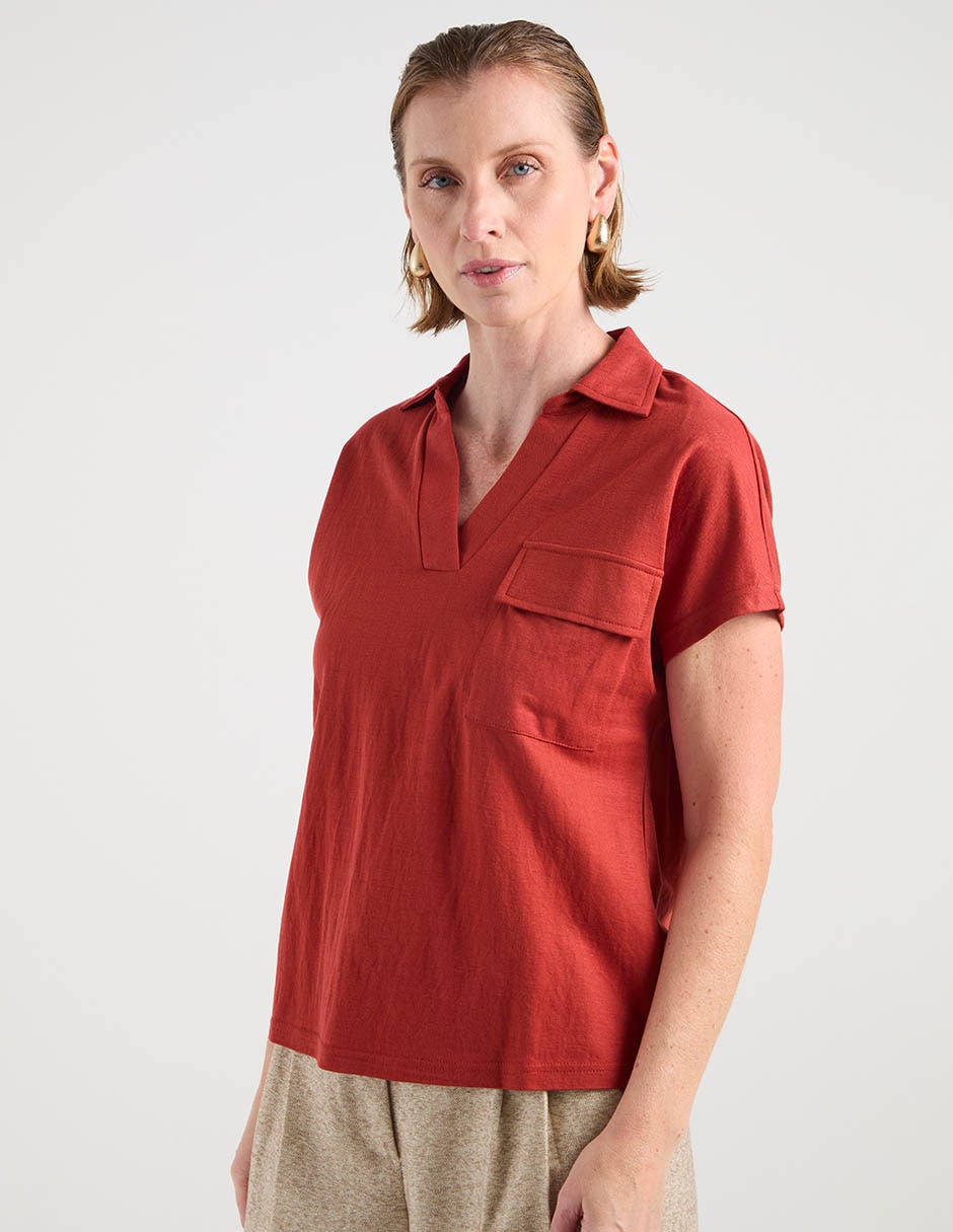 Blusa manga corta para mujer 7