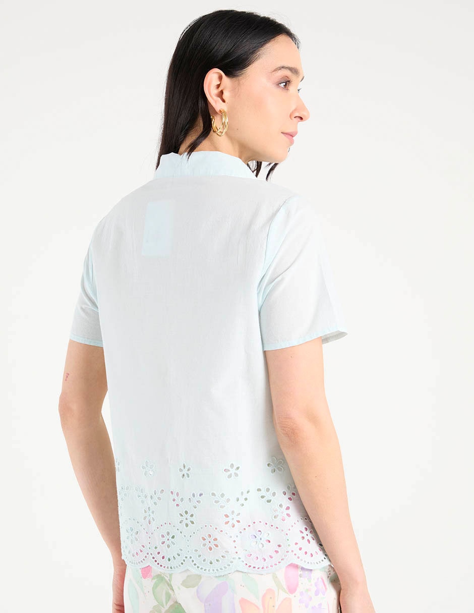 Blusa manga corta para mujer 11