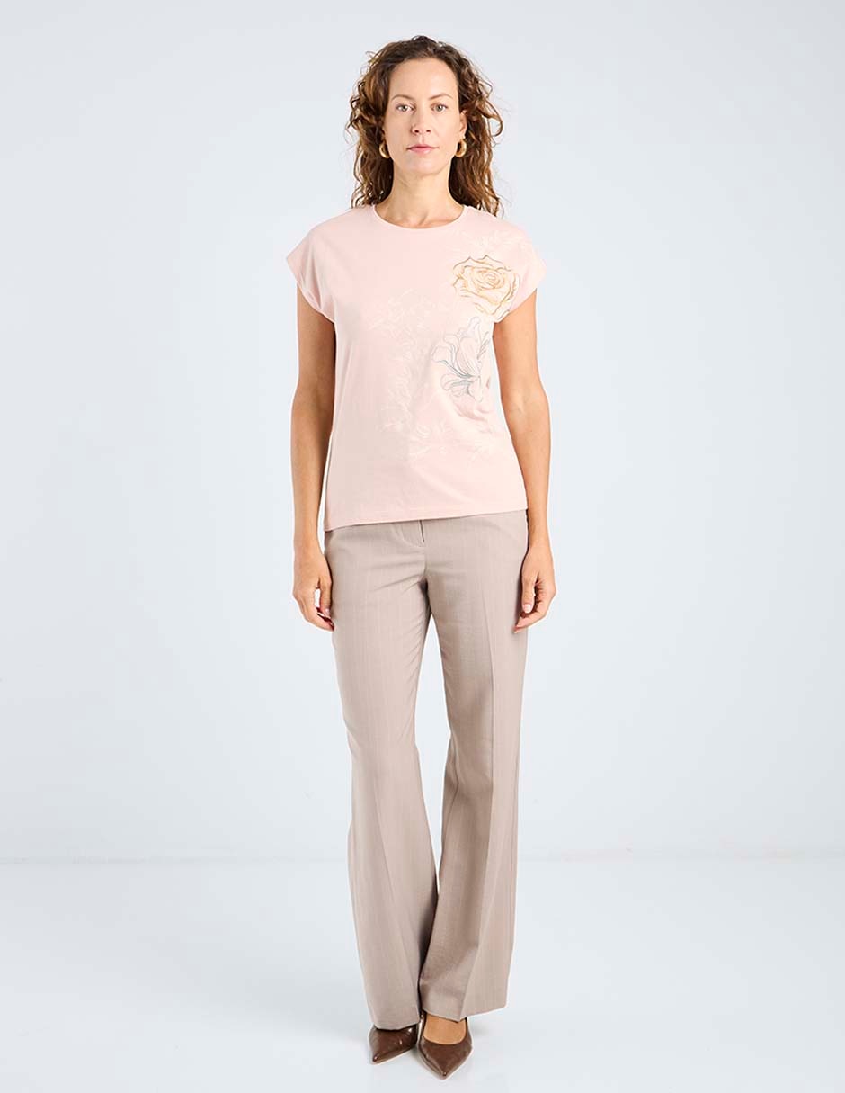 Playera manga corta La Mode cuello redondo para mujer