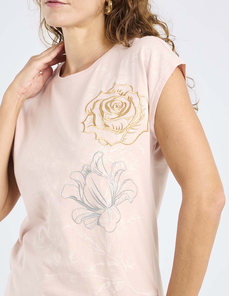 Playera manga corta La Mode cuello redondo para mujer