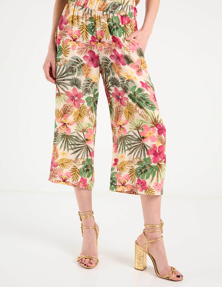 Pantalón capri amplio para mujer Pantalón capri amplio para mujer