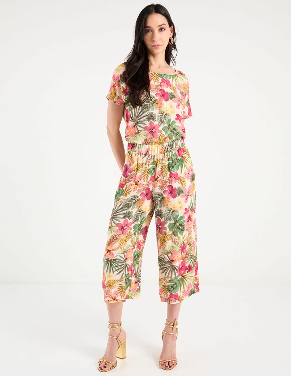 Pantalón capri amplio para mujer 4