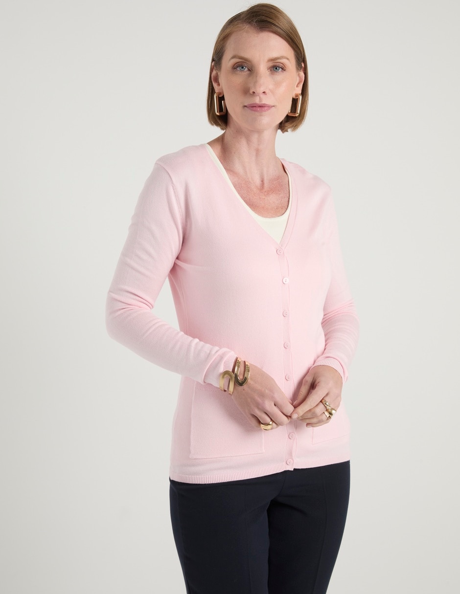 Suéter cuello V para mujer 1