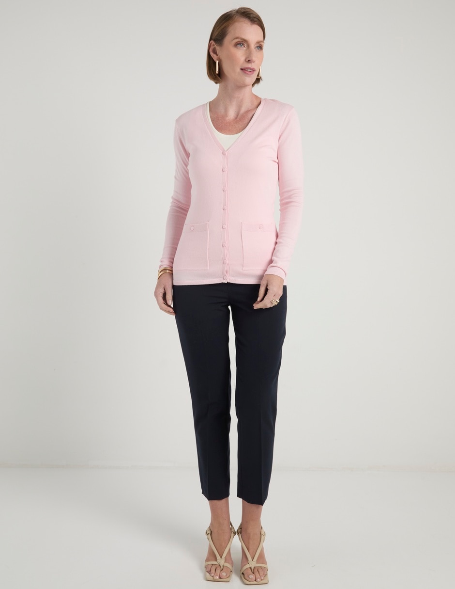 Suéter cuello V para mujer 4