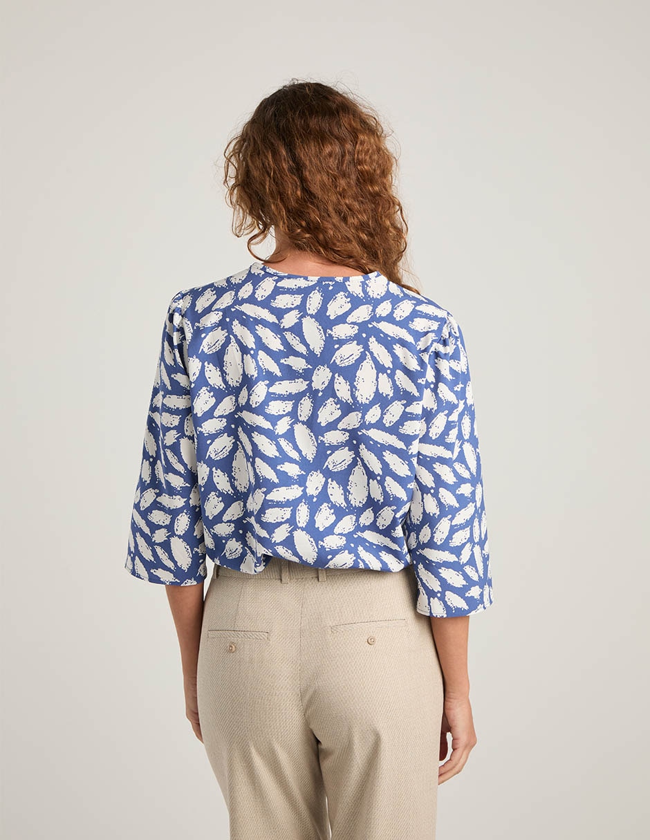 Blusa La Mode manga 3/4 para mujer