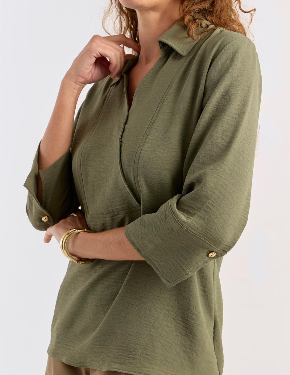 Blusa La Mode manga 3/4 para mujer 10