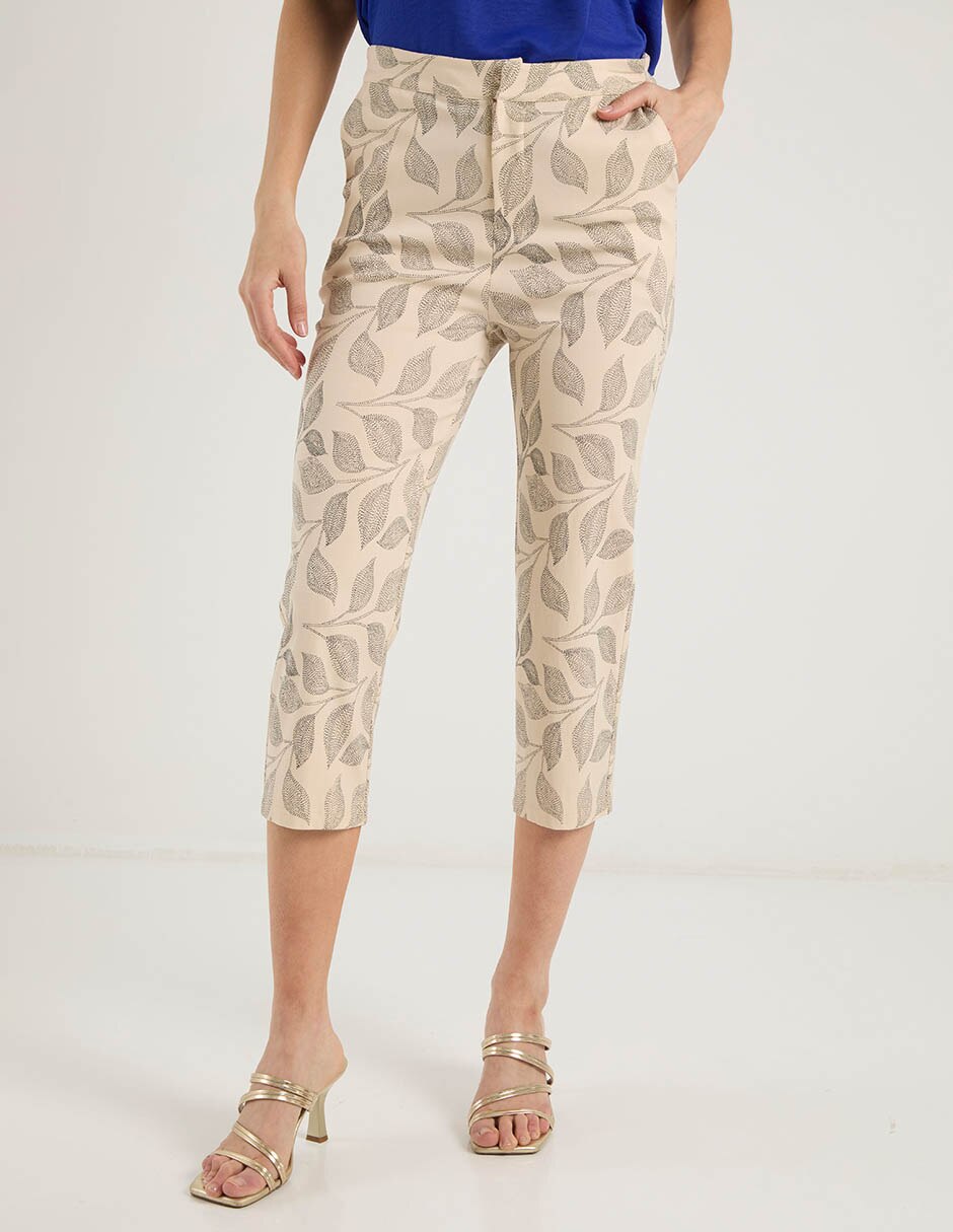 Pantalón capri slim para mujer
