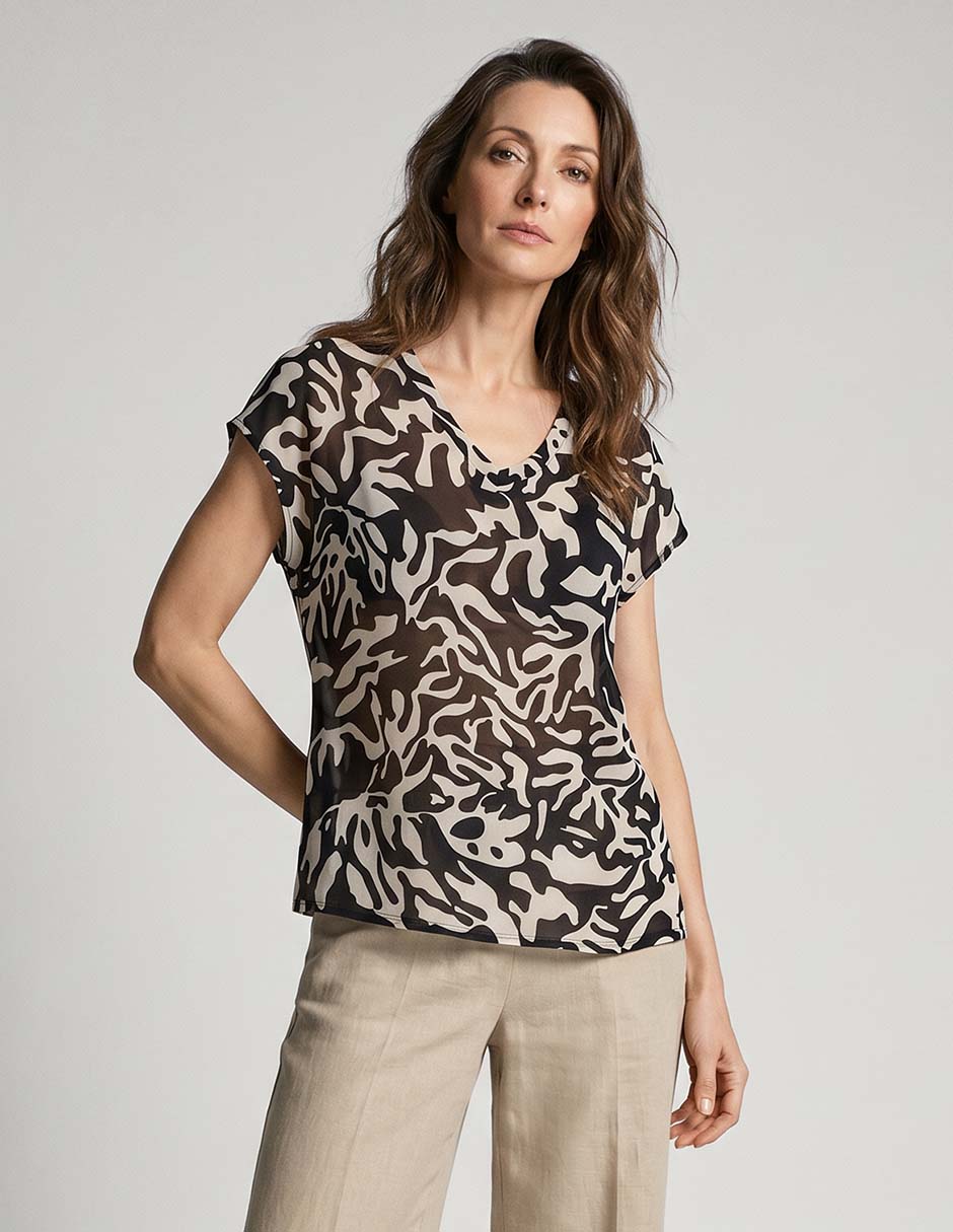 Blusa La Mode manga corta para mujer
