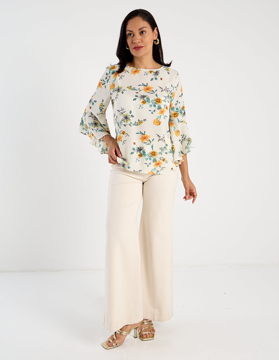 Blusa La Mode manga 3/4 para mujer