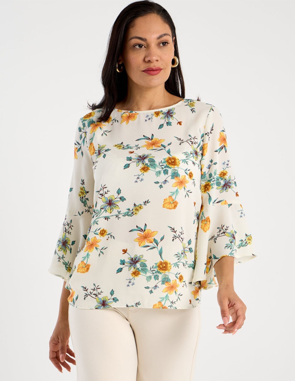 Blusa La Mode manga 3/4 para mujer