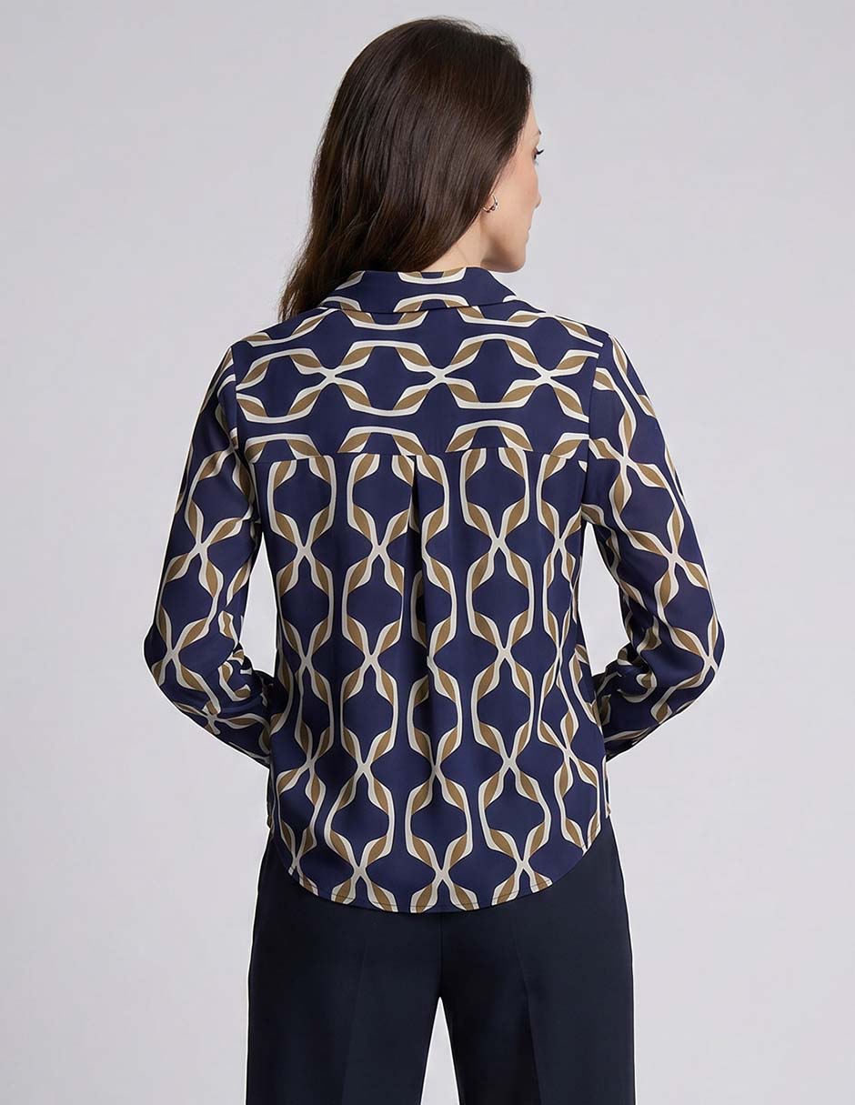 Blusa camisera La Mode manga larga para mujer