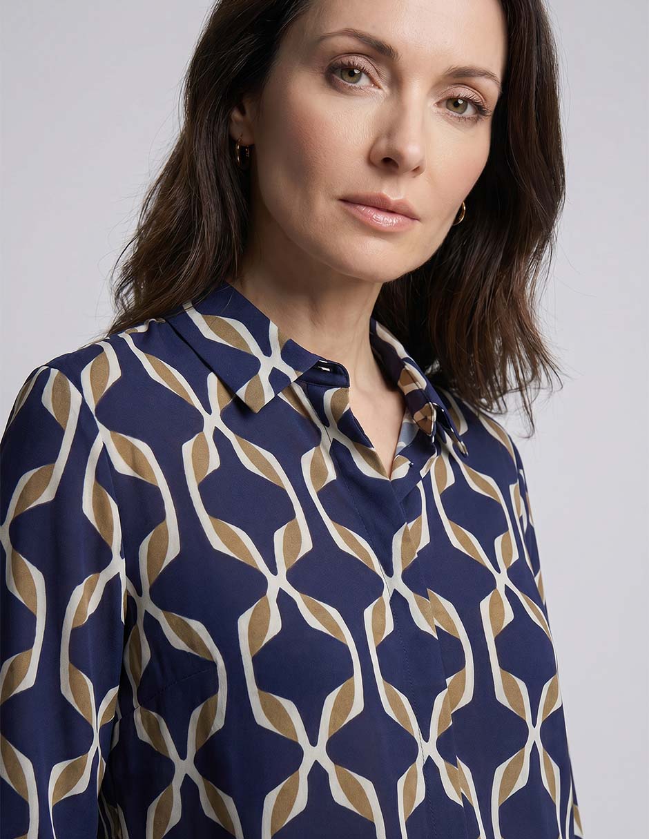 Blusa camisera La Mode manga larga para mujer