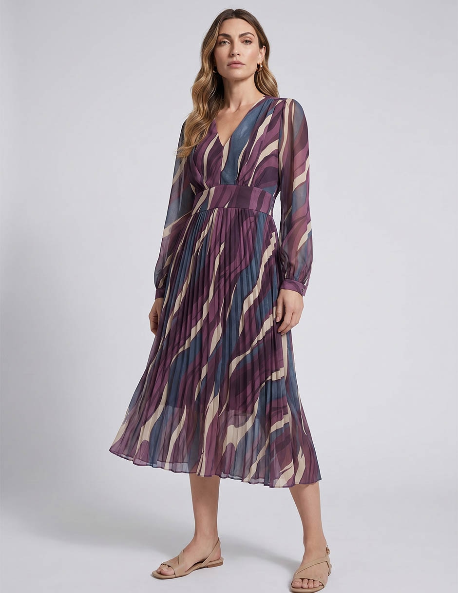 Vestido midi de fiesta escote V Vestido midi de fiesta escote V