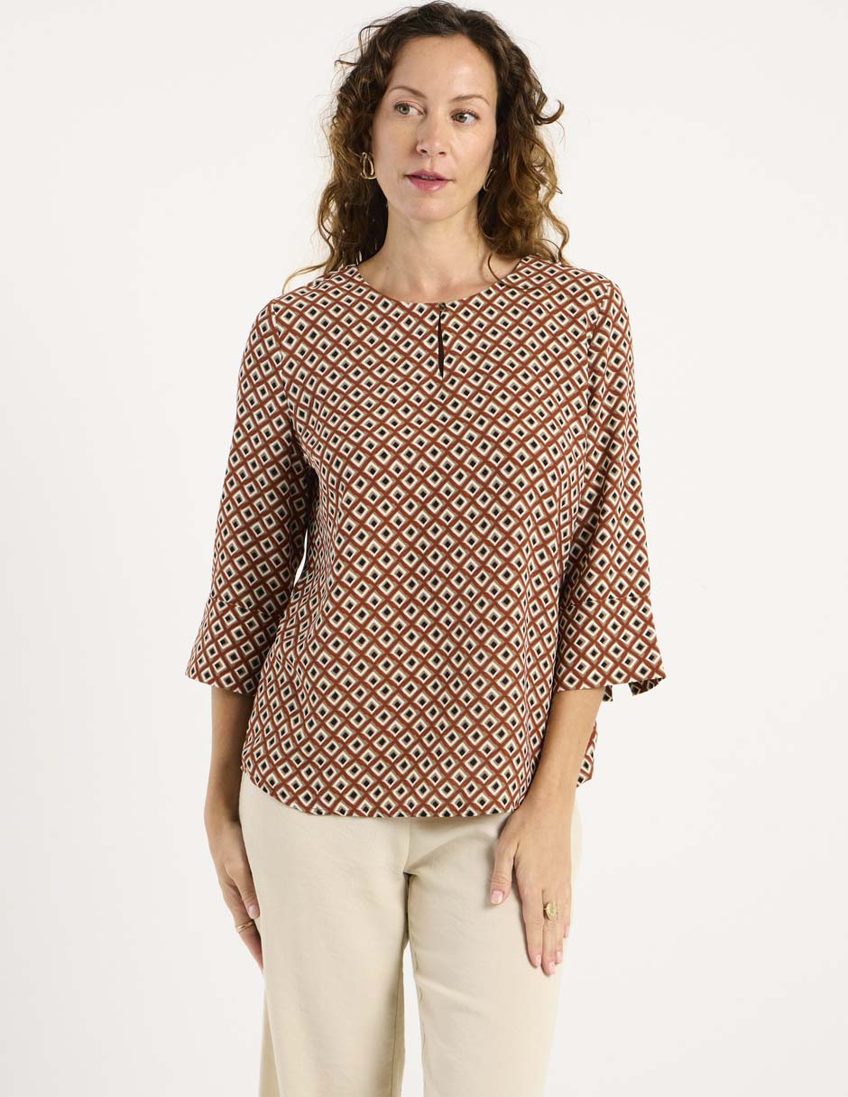 Blusa La Mode manga 3/4 para mujer