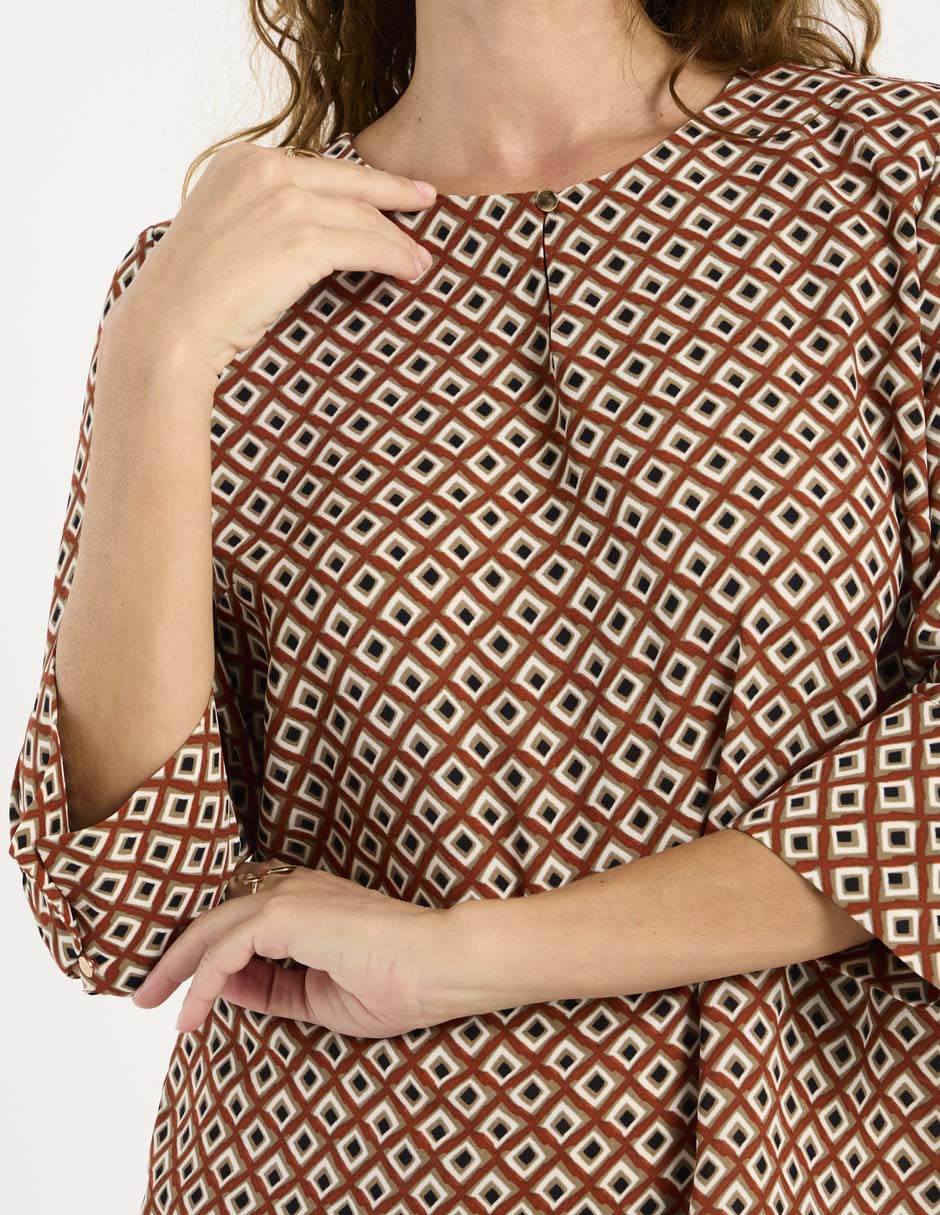 Blusa La Mode manga 3/4 para mujer