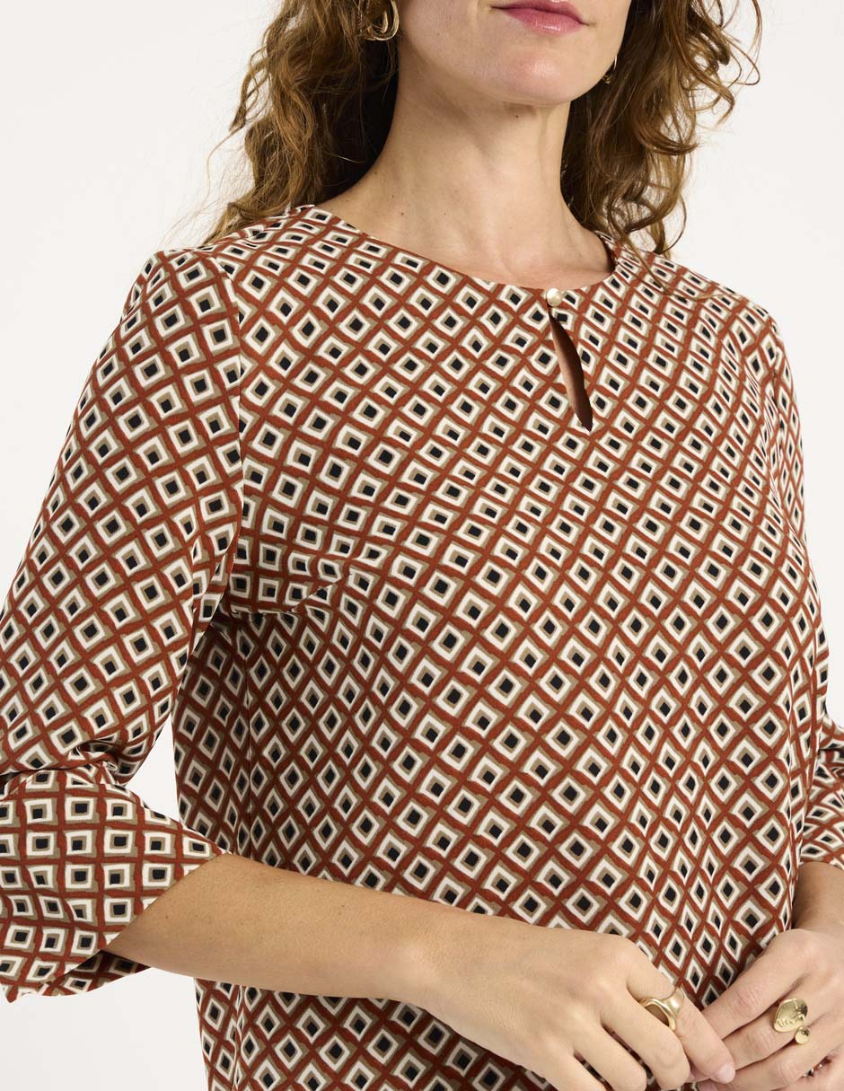 Blusa La Mode manga 3/4 para mujer
