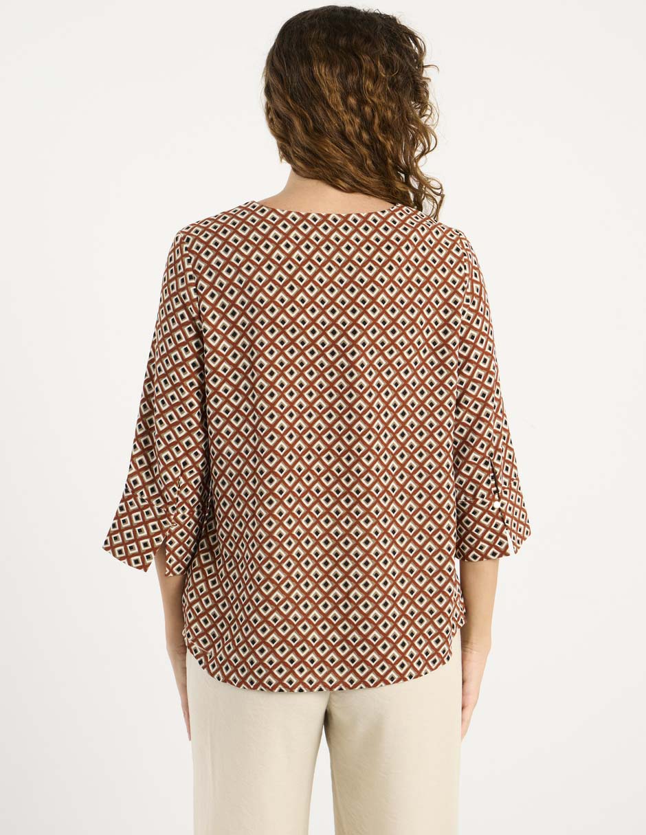 Blusa La Mode manga 3/4 para mujer