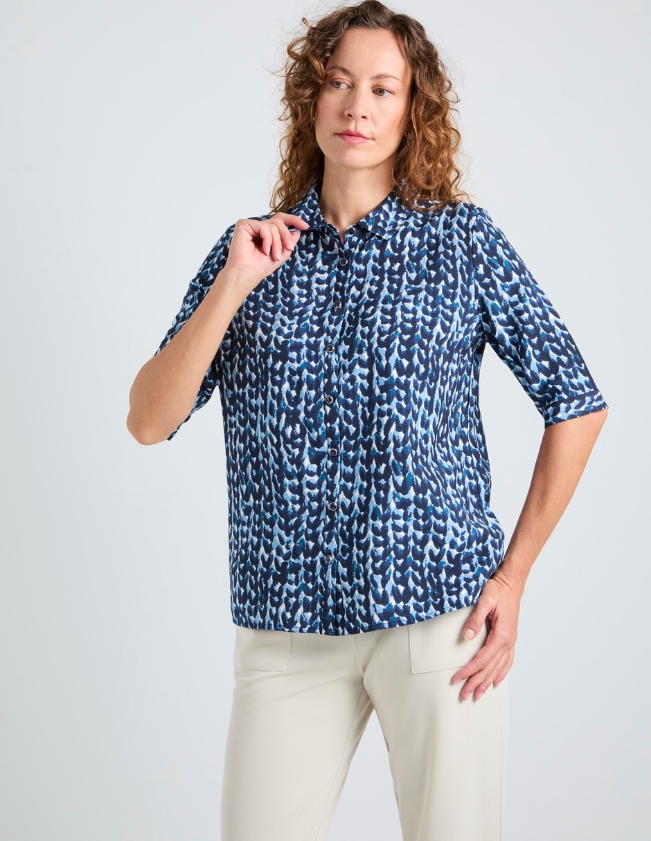 Blusa La Mode manga 3/4 para mujer