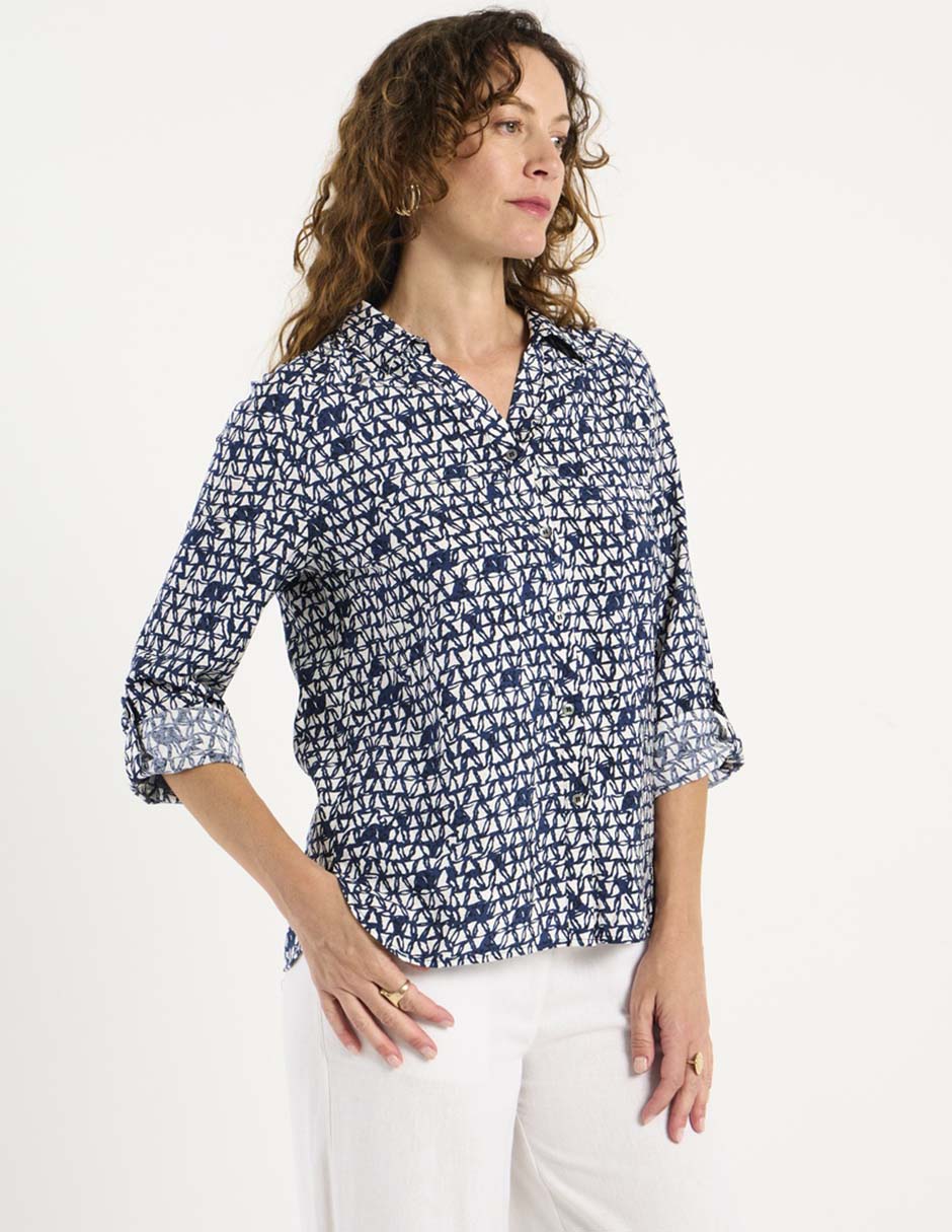 Blusa camisera La Mode manga larga para mujer
